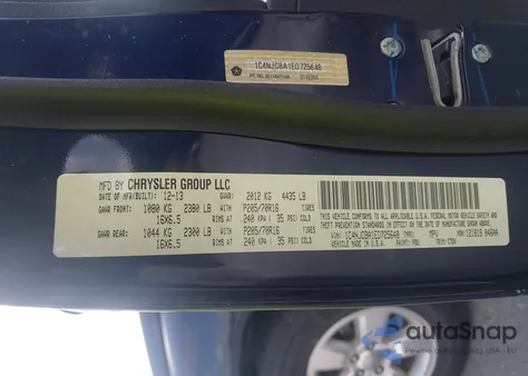 2014 Jeep Compass Sport из США, поврежденный, VIN 1C4NJCBA1ED725648